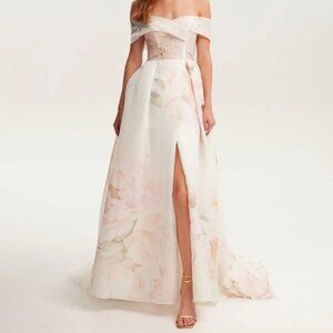 Milla | pink peony off-the-shoulder maxi dress, Garden of Eden